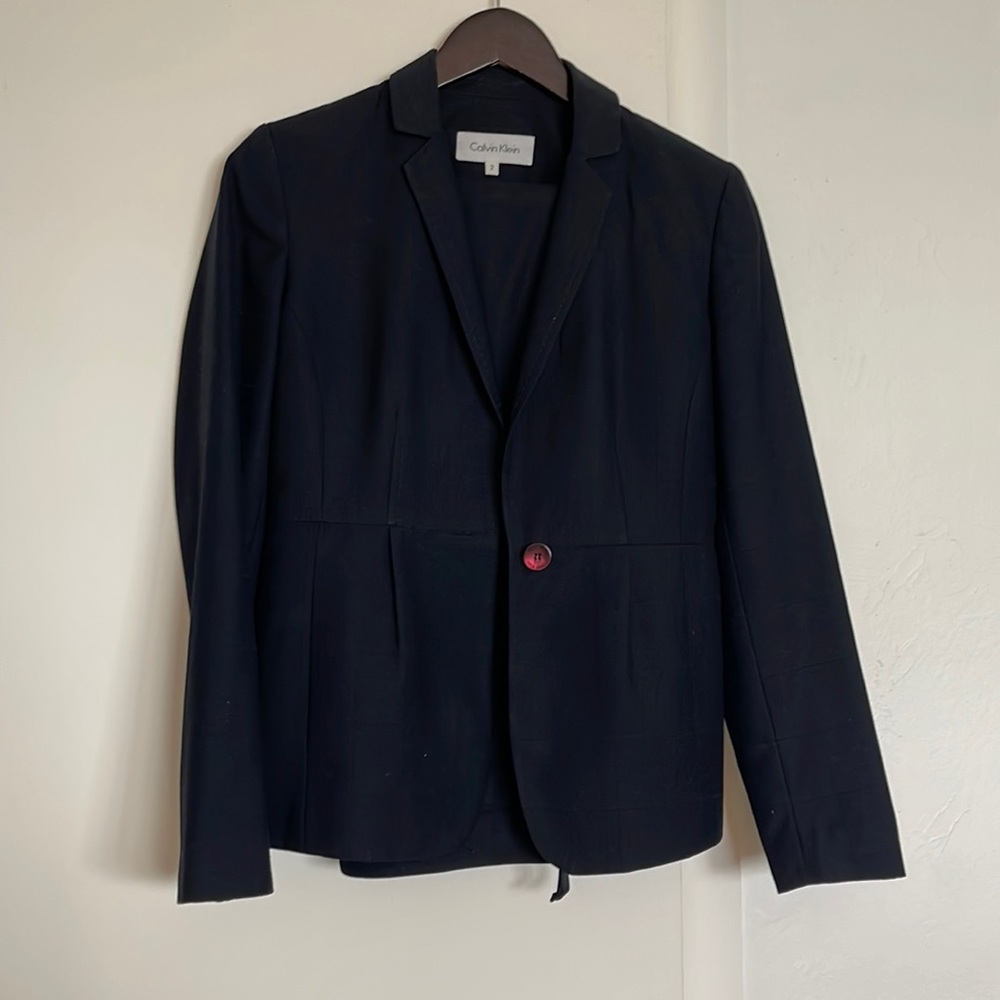 Calvin Klein Suit - plaid Navy